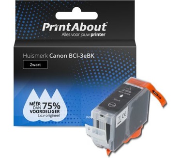 PrintAbout Huismerk Canon BCI-3eBK Inktcartridge Zwart