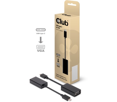 Club 3D USB 3.1 Type C naar VGA Actieve Adapter Zwart