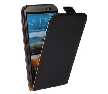 Kees Luxe Lederlook Flip Hoesje HTC One M9 - Zwart