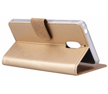 Luxe Lederen Bookcase hoesje voor de Nokia 6 - Goud (Nokia 6) Goud