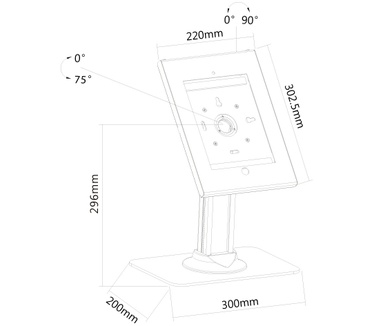 Newstar TABLET-D300WHITE tablet steun voor 9.7" iPad/ iPad Air/ iPad Pro