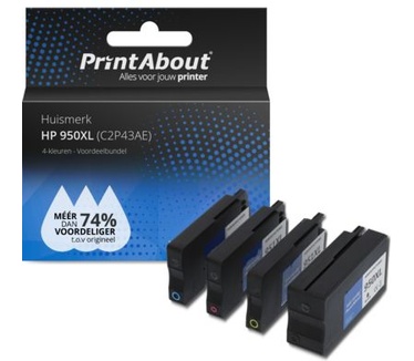 PrintAbout Huismerk HP 950/951XL (C2P43AE) Inktcartridge 4-kleuren Voordeelbundel Hoge capaciteit