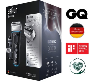 Braun Series 8 8385cc Volgende Generatie Elektrisch Scheerapparaat, Clean&Charge-station, Zwart