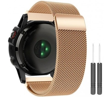 Just in Case Milanees armband voor Garmin Fenix 5X - Rose Goud