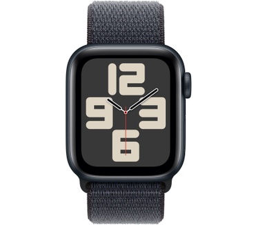 Apple Watch SE 2024 40mm Zwart (Zwarte Nylon Band)