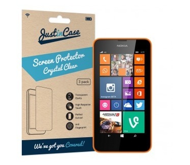 Just in Case Just in Case Screen Protector Nokia Lumia 630 / 635 - 3 stuks - Crystal Clear