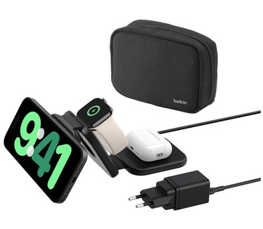 Belkin BoostCharge Pro 3-in-1 magnetisch draadloos reislaadstation met Qi2 (15 W)