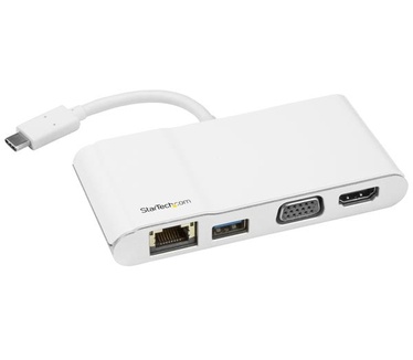 Startech.com USB-C multiport adapter voor Laptops 4K HDMI of VGA GbE USB 3.0 wit / zilver