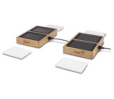 Princess Dinner4all Pure 104040 – Gourmetstel - Teppanyaki - Grill & Bakplaat - 2 meter snoer - 4 personen - Bamboe - Uit te breiden tot 10 personen
