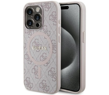 Guess 4G MagSafe Back Case - Apple iPhone 15 Pro Max (6.7") Roze Roze