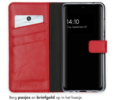 Selencia Echt Lederen Bookcase Samsung Galaxy A52(s) (5G/4G) - Rood