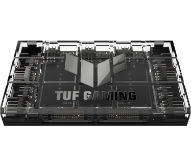 ASUS TUF Gaming TUF Gaming ARGB PWM ventilatorhub (6 x poorten voor PWM-behuizingsventilator en ARGB-bediening, 2 x SATA-stroomaansluitingen, synchroniseert koeling en lichteffecten, magnetische bevestiging,