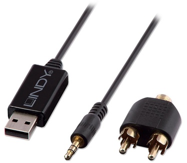 Lindy USB 2.0 - 3.5mm M/M + 2x RCA - 3.5mm M/F