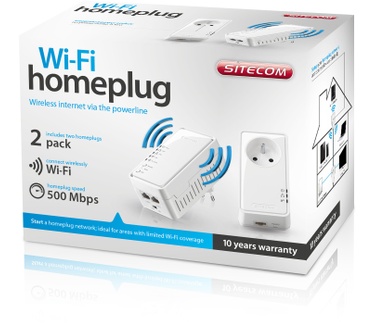 Sitecom Wi-Fi Homeplug 500Mbps Dual Pack (BE/FR-stekker)