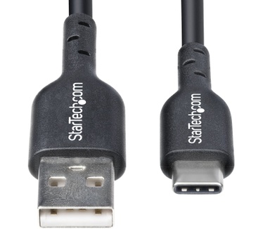 Startech.com 15cm USB-A naar USB-C Laadkabel, USB-A naar USB Type-C Oplaadkabel, Opladen & Synchroniseren, Fast Charge 3A, USB 2.0 Datakabel, TPE Mantel, Zwart