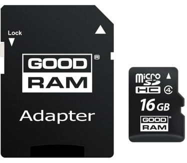 Goodram microSDHC 16GB CL4 + adapter