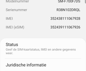 Screenshot Samsung Galaxy Z Flip met One UI 2.1 