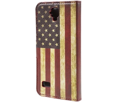 Merkloos Huawei Y5 Lederen Stand Case American Flag