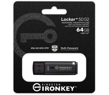 Kingston 64GB IronKey Locker Plus 50 G2, FIPS 197, AES-256