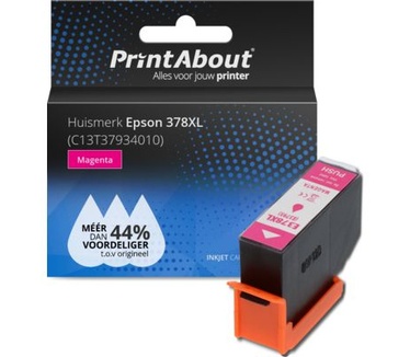 PrintAbout Huismerk Epson 378XL (C13T37934010) Inktcartridge Magenta Hoge capaciteit