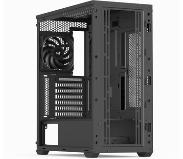 Aerocool D501A, 1x rear fan, Zwart
