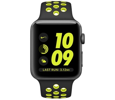Apple Watch Series 2 Nike+ (Sportbandje, 38mm) Grijs (Zwart)