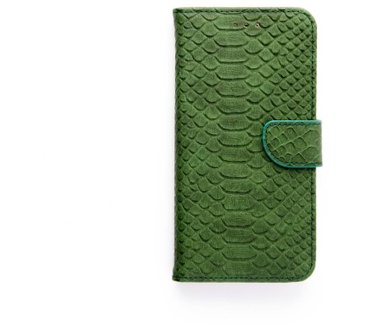 Schubben design Lederen Bookcase hoesje voor de Apple iPhone 8 Plus - Smaragdgroen (Apple iPhone 8 Plus) Groen