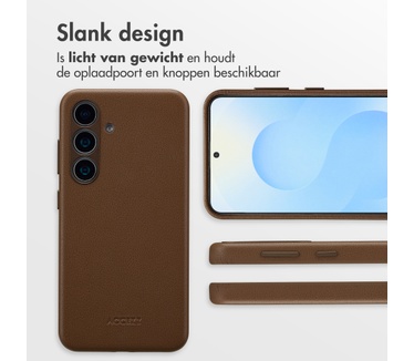 Accezz MagSafe Leather Backcover Samsung Galaxy S25 - Coffee Brown
