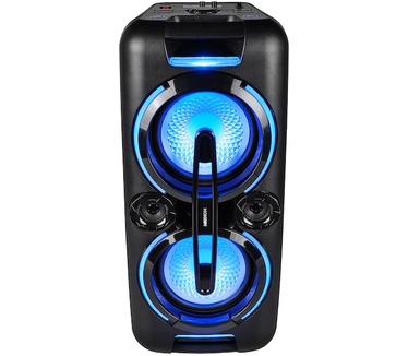Medion LIFE X61555 Partyluidspreker | Bluetooth | PLL-FM | X-Bass | Microfoonaansluiting | Draadloze muziekoverdracht | Diverse lichteffecten | Integr. accu