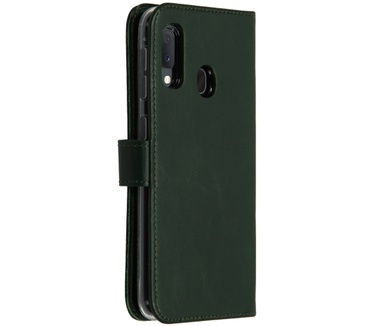 Selencia Echt Lederen Bookcase Samsung Galaxy A20e - Groen