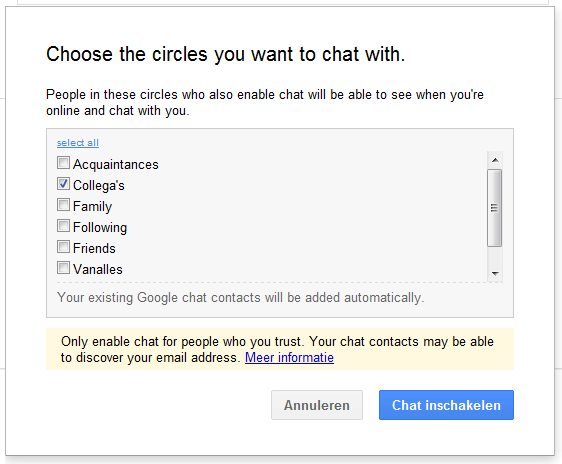 Google+ Chatten Google+ Chatten
