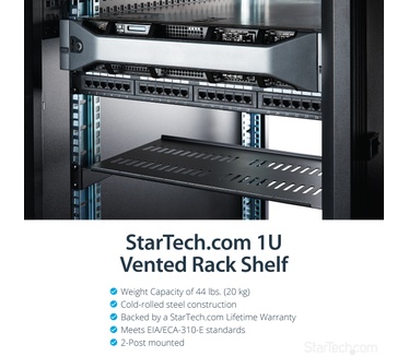 Startech.com Ventilerend 1U schap voor server rack 10" / 25,4 cm diep