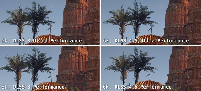 DLSS 3 versus DLSS 4.5 op 6k-resolutie