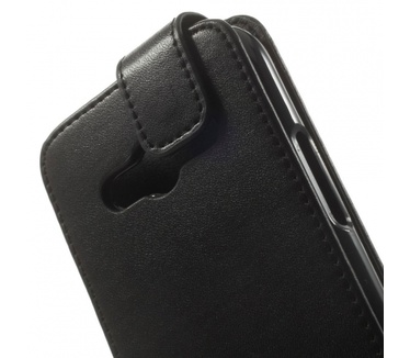 Kees Lederlook Flip Hoesje Samsung Galaxy Trend 2 - Zwart
