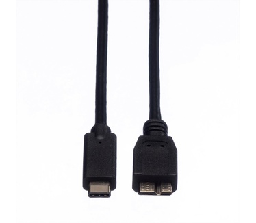 Roline USB 3.1 Cable, C-Micro B, M/M 0.5 m Zwart