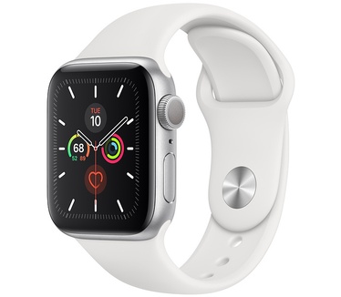 Apple Watch Series 5 (40mm) aluminium, sportbandje Zilver (Wit)
