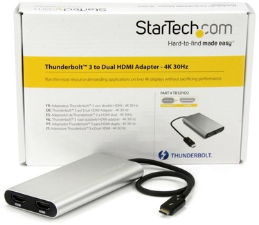 Startech.com Thunderbolt 3 naar 2x HDMI adapter 4k 30Hz