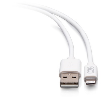 CablesToGo 3 meter USB-A mannelijk naar Lightning mannelijk synchronisatie- en oplaadkabel - wit
