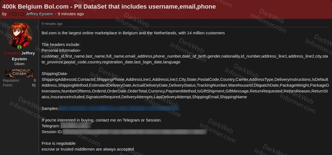 Vermeende dataset Bol.com