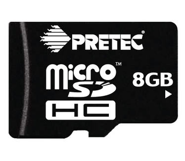 Pretec SD/SDHC/SDXC 8GB microSDHC Card (CL10) + 1 adapter