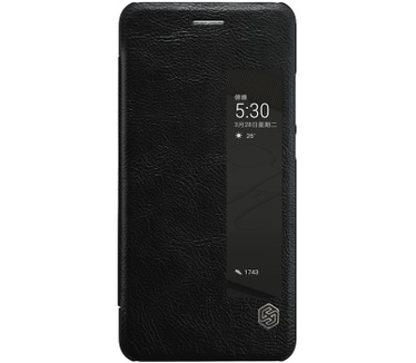 Nillkin Qin S-View Slim Book Case voor Huawei P10 - Zwart Zwart