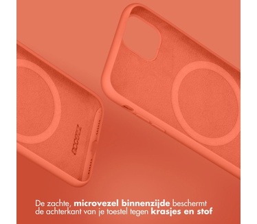 Accezz Liquid Silicone Backcover met MagSafe iPhone 14 - Nectarine