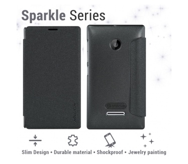 Nillkin Leather Case Microsoft Lumia 435 - Sparkle Series - Black