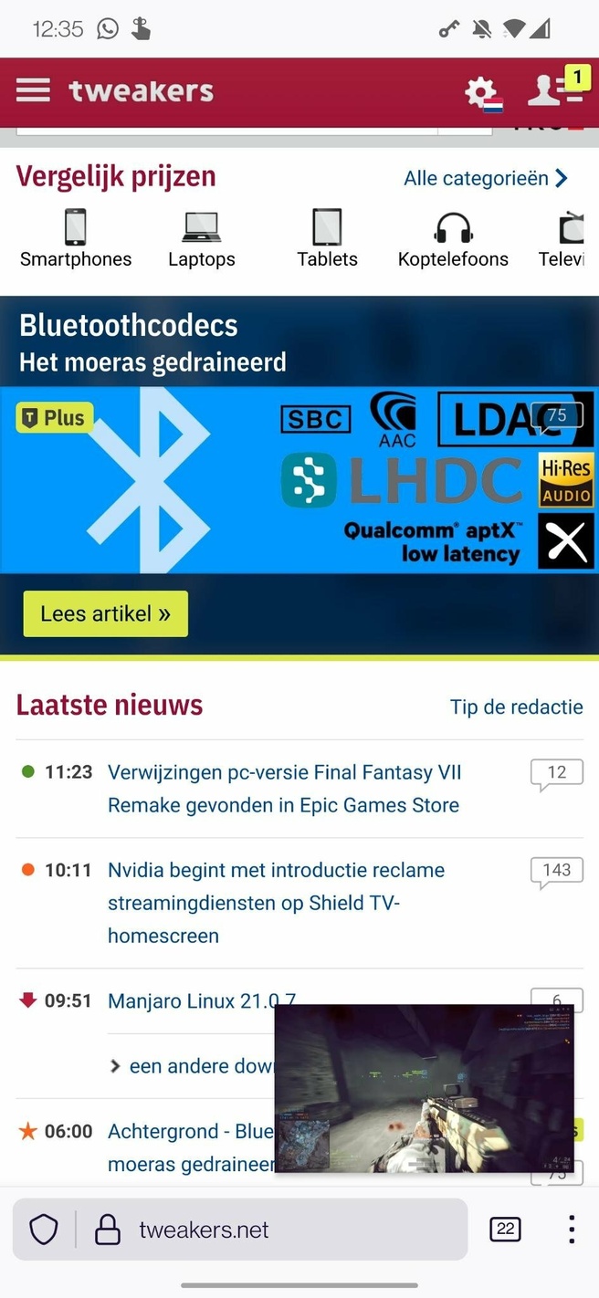 YouTube PiP op Android