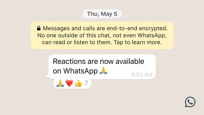 WhatsApp reactie-emoji's