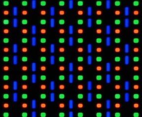 Subpixelindeling van het Xiaomi HyperRGB-display (links) naast een traditionele layout