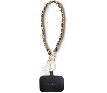 Guess 4G Hand Strap Saffiano Chain met 4G Charm - Zwart