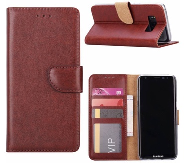 Luxe Lederen Bookcase hoesje voor de Samsung Galaxy S8 - Bruin (Samsung Galaxy S8) Bruin