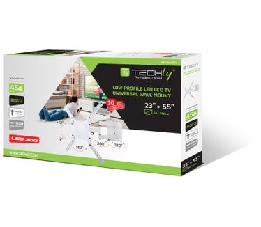 Techly Ultra Slim Wall Support for LCD LED 23-55 White" ICA-PLB 136MW