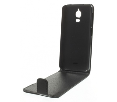 Kees Lederlook Flip Hoesje Wiko Wax - Zwart
